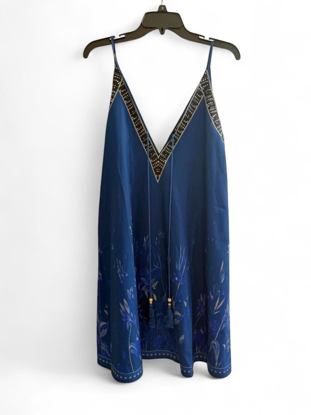 Blue Floral V-Neck Slip Dress